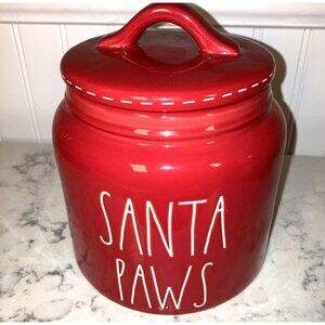 Rae Dunn Santa Paws Canister Red